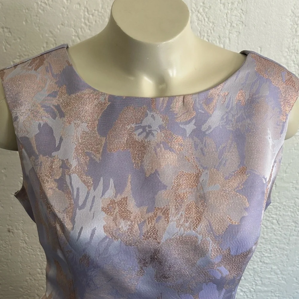 Adrianna Papell Pink and Gold Floral Midi Dress - Picture 9 of 16